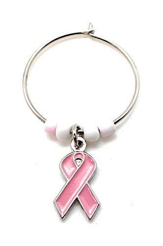 PinFactory Pink Ribbon Wine Glass Charm (5 Piece Pack)