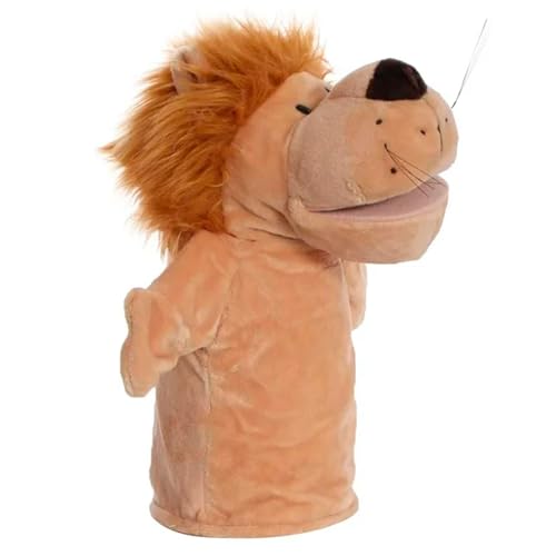 CABLEPELADO Handpuppe Löwe, Plüsch-Handpuppe, 25 cm, ungiftiges Lernspielzeug für Kinder und Erwachsene, umweltfreundlich, weich und verstärkt, fördert fantasievolles Spielen