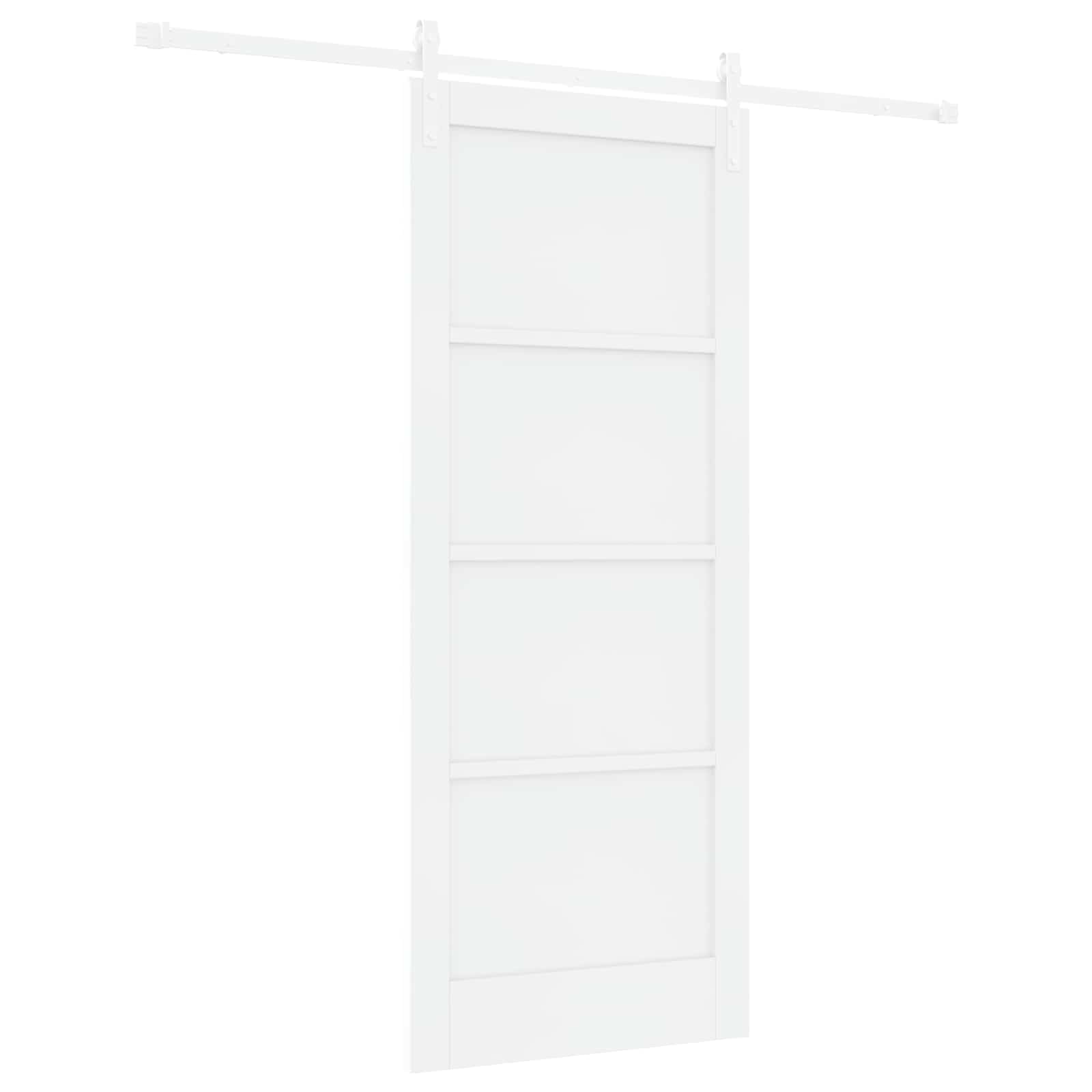 Porta scorrevole 200 x 4 x 202 cm in legno di pino massello bianco