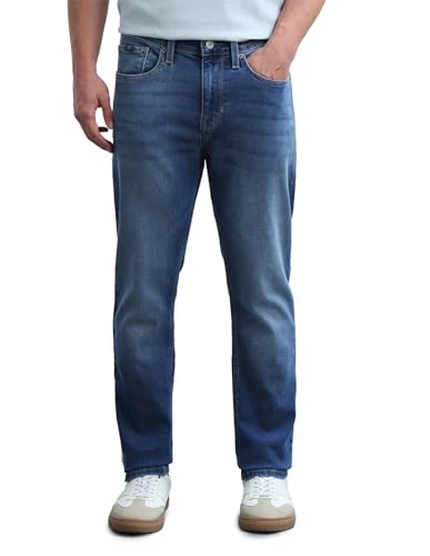 Image of Flying Machine Men's Slim Tapered Fit Jeans| Solid | Mid Rise | Stretchable | Jeans for Man