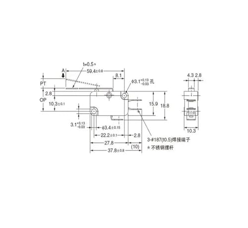 Micro-interrupteur V-153-1C25 de fin de course 250V pour commandes électriques