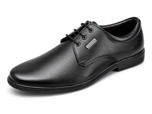 Image of Derby Shoes with Lace-Up Closure, Synthetic Upper, Airmix Sole, Black, Lightweight, Classic Formal Style for Men