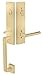 Emtek Products Contemporary Davos Style Single Cylinder Tubular Entry Set 4818 with Right Hand Stuttgard Lever in Satin Brass,2 Backset Sizes Included 2-3/8 in. and 2-3/4 in