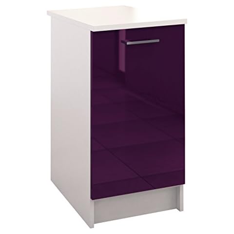 Berlioz Creations Bottom Kitchen Cabinet 1 Door, Particleboard, Aubergine, 40 x 60 x 85 cm Cover