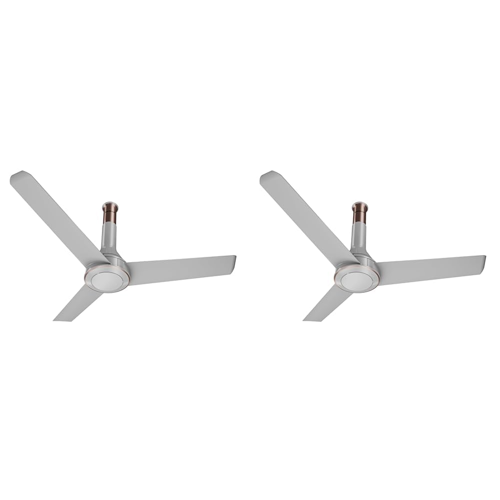 Havells 1200mm Crista BLDC Motor Ceiling Fan | Premium Finish with RF Remote, 100% Copper, Upto 60% Energy Saving | Low Noise: 55dB, 2 Year Warranty | (Pack of 2, Pearl White LT Copper)