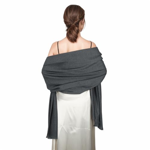 RUI VTRON Shawl Wraps for Women Pashmina Shawls and Wraps for Evening Dresses Large Soft Scarf Winter Scarf Wedding Shawl… Dark Grey