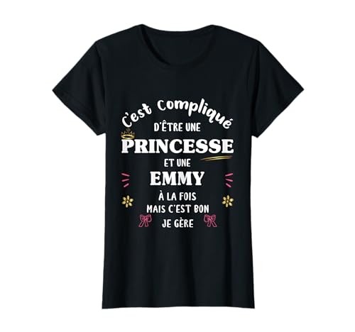 Photo de Femme Princesse Humour Cadeau Personnalisé Prénom Emmy T-Shirt