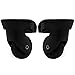 GH8 A Pair/Set Mute Connected Wheels for Replacement Luggage Wheels Wear Silent Draw bar Box DIY A35# Black (ZJ)