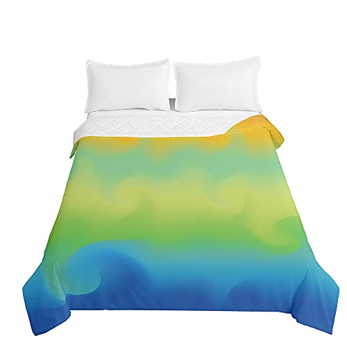 Couvre-lit vert matelassé 150x200 Chickw1 en microfibre réversible - 2