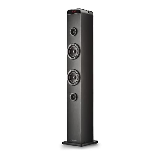 NGS Sky Charm Pro - Tour de Son 50 W avec Bluetooth 5.4, entrée Optique, USB, Entrée Auxiliaire, Radio FM, Fonction de Diffusion, Entrée Microphone...