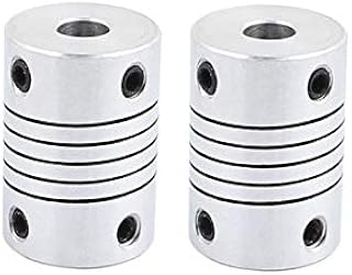 5mm to 5mm Shaft Coupling 25mm Length 18mm Diameter Stepper Motor Coupler Aluminum Alloy Joint Connector for 3D Printer CNC Machine DIY Encoder(Pack of 2）