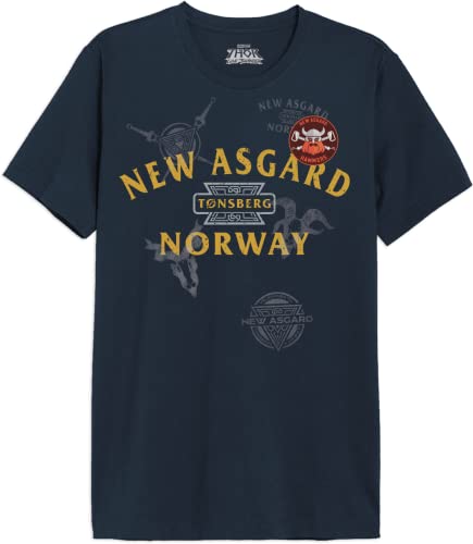 Marvel METLATMTS010 Men's T-Shirt, Navy, S, Navy Blue, S