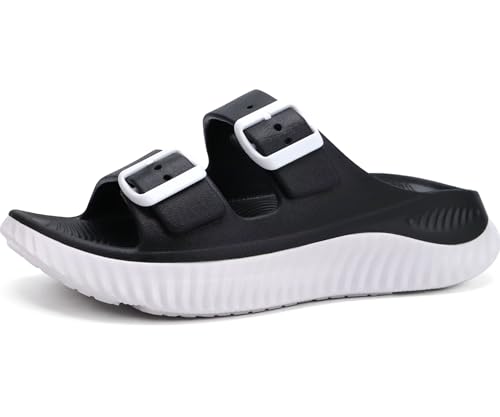 Image of KuaiLu Womens Recovery Sandals With Comfortable Plantar Fasciitis Arch Support, Orthotic Adjustable Thick Cushion Sport Slides Reduces Stress on Feet, Joints & Back Post-Exercise