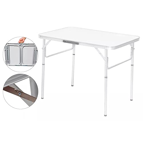 Mesa Dobrável Portatil Altura Ajustável Vira Maleta Camping Praia 60x45cm