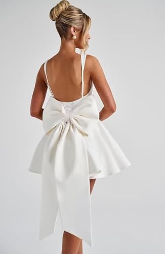 Basgute Satin Short Homecoming Dresses with Bow Corset HOCO Dress A Line Mini Formal Prom Evening Cocktail Gown3