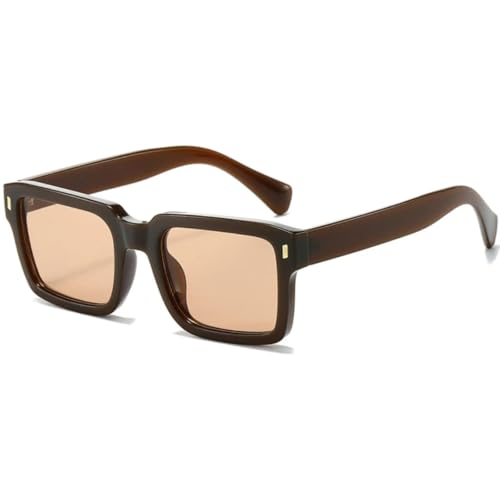 Lunettes de soleil rectangulaires monture rétro et verres UV400 haute protection