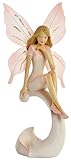 Matière : résine AVENUELAFAYETTE Statuette Figurine Fée - Elfe déco Assise - 20 cm (Rose)