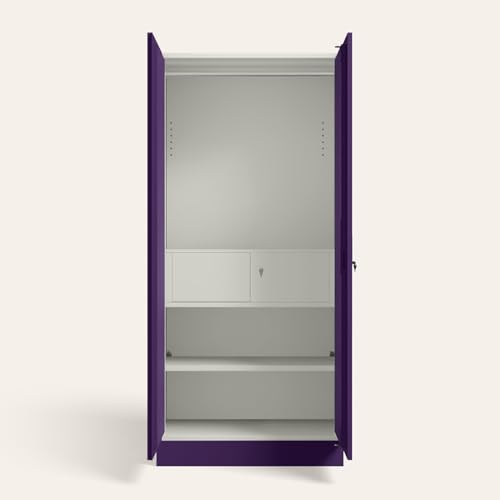 Image of Interio by Godrej Aceline 2-Door Digital Printed Steel Almirah | Textured Magic Purple Wardrobe for Clothes, 1-Year Warranty, 1 Full Locker, 2 Shelves
