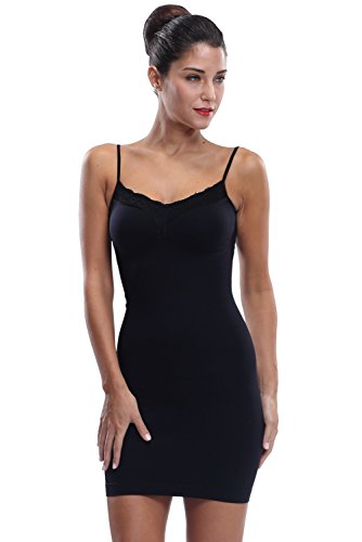 Franato Women's Control Full Slip Dress Shaperwear Slim Body Shaper Smoother Black