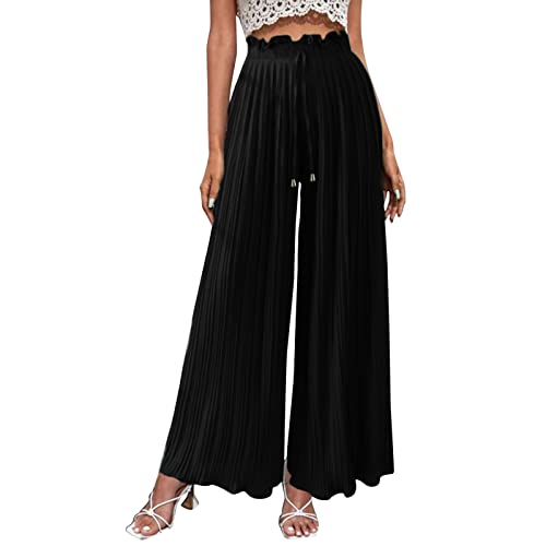 Pantalon palazzo taille haute plissé : l'élégance d'une coupe fluide haut de gamme