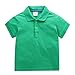 Boys Girls 𝐏𝐨𝐥𝐨 Shirt Kids Toddler Cotton Short Sleeve Tee Solid Color Button Up Lapel Summer (Green, 18-24 Months)