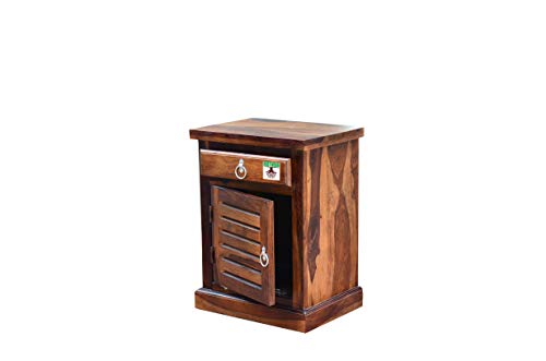 Image of Sheesham Solid Wood Side Table (Finish Color - Natural Brown Finish)