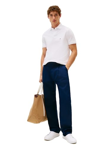 Image of Tommy Hilfiger Men's Short Sleeve Polo Shirts in Regular Fit With Stretch and Organic Pique Cotton