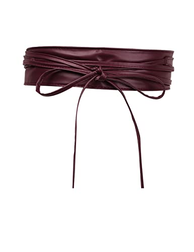 Earnda Women Fashion Obi Belt Faux Leather Wide Wrap Waist Cinch Belt for Dress