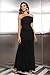 LAGSHIAN Women's Elegant Formal Long Dress One Shoulder Sleeveless Ruched Bodycon Evening Dress Black