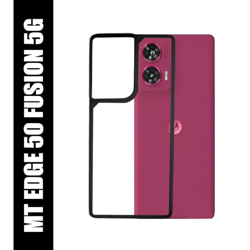 Image of AIBEX Crystal Clear Back Case for Motorola G96 5G / Motorola Edge 50 Fusion 5G Back Cover Case | 360 Degree Protection | Shock Proof Design | Transparent Back Cover (PC & TPU, Black)