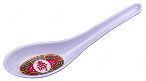 M.V. Trading M700TRV Asian Melamine Soba, Rice Spoons/Chinese Won Ton Soup Spoon, Longevity, 0.75-Ounes, 5-5/8" Long x 1-5/8" Wide, Pack of 12