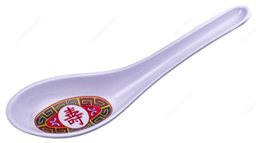 M.V. Trading M700TRV Asian Melamine Soba, Rice Spoons/Chinese Won Ton Soup Spoon, Longevity, 0.75-Ounes, 5-5/8
