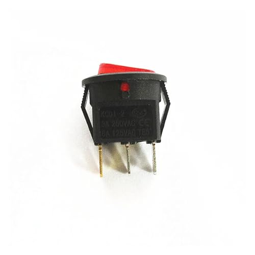 Interrupteur à bascule rond rouge avec voyant lumineux KCD11 15mm pour contrôle sécurisé
