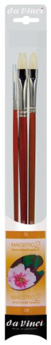 da Vinci Oil & Acrylic Series 5228 Maestro 2 Oil Brush Set, Hog Bristle with Red Handles, 3 Brushes (Series 7123, 7423, 7723) da Vinci Oil & Acrylic Series 5228 Maestro 2 Oil Brush Set, Hog Bristle with Red Handles, 3 Brushes (Series 7123, 7423, 7723)