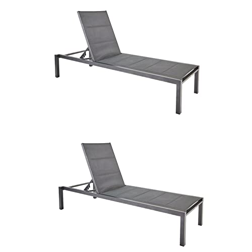 NATERIAL - 2er Set Sonnenliegen Aquila - 2 Gartenliegen mit Rollen - bis...
