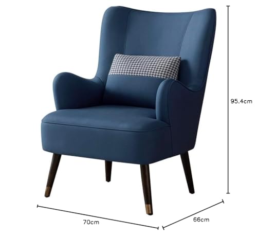 Image of COWNWING Modern Comfy Velvet Upholstered Barrel Chair, Luxury Single Sofa Armchair for Living Room, Waiting Room, Office and Vanity (Blue, 1 Seat)