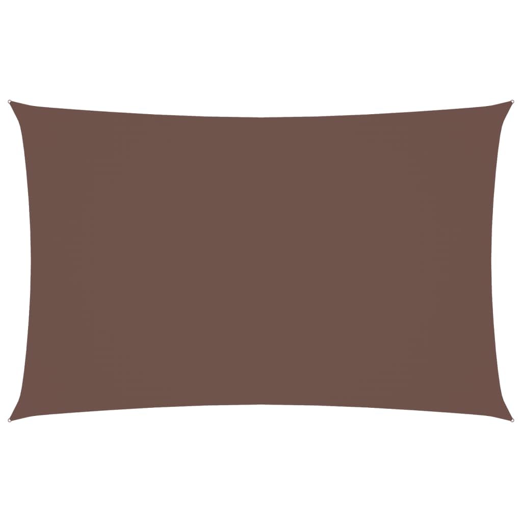 Voile d'ombrage rectangulaire 5x5 m marron en tissu Oxford et acier