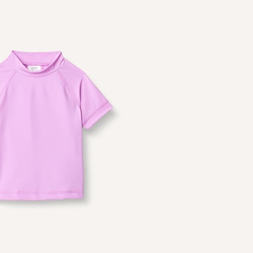 Image of Amazon Essentials Girls and Toddlers' Short Sleeve Slim Fit High-Neck Rashguard T-Shirt