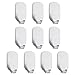 Price comparison product image BEEWAY Self Adhesive Hook - Pack of 10 Wall Door Hooks Stick On/Sticky Hooks for Bathroom Kitchen Hanging Coat Cloth Towel Key - Stainless Steel, Waterproof, No Nails