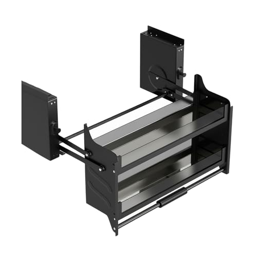 Genérico Estante De Almacenamiento Desplegable De Doble Capa, Cesta Elevadora For Armario Doméstico, Estante For Especias Y Platos, Soporte De Carga De 15kg(860x270x535mm)