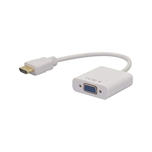 Convertisseur blanc HDMI® vers vga + audio avec alim USB (jack)