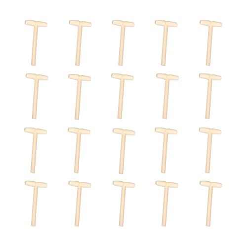 Fayemoon 20 Pièces Mini Maillets de Marteau en Bois,Bois Crabe Marteau Mini, Marteau en Bois Patisserie, pour Cassable Chocolat Coeur Piñata Gâteaux Homard Autres Coquillages Cover