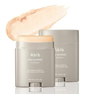 Abib Airy Sunstick Smoothing Bar SPF50 | Non-Sticky Matte Finish Sun Protection for Face and Body, Long-lasting Korean Sun Stick