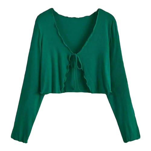 Image of JC JUMMY COUTURE Casual Multicolor Solid Full Sleeve Front Tie Shrug for Women