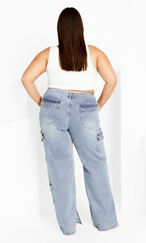 City Chic Plus Size Jeans, Cargo Luna Wide Leg Jean4