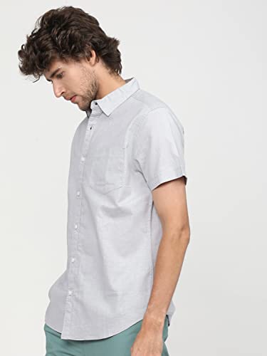 Image of Ketch Men's Cotton Slim Fit Solid Half Sleeve Shirt