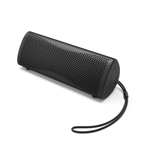 KEF Muo Altoparlante Bluetooth Portatile Premium ad Alta Fedeltà, Midnight Black | Bluetooth 5.4 aptX Adaptive | USB-C | Classe di protezione IP67 | 24 ore autonomia | A casa, all'aperto, in viaggio
