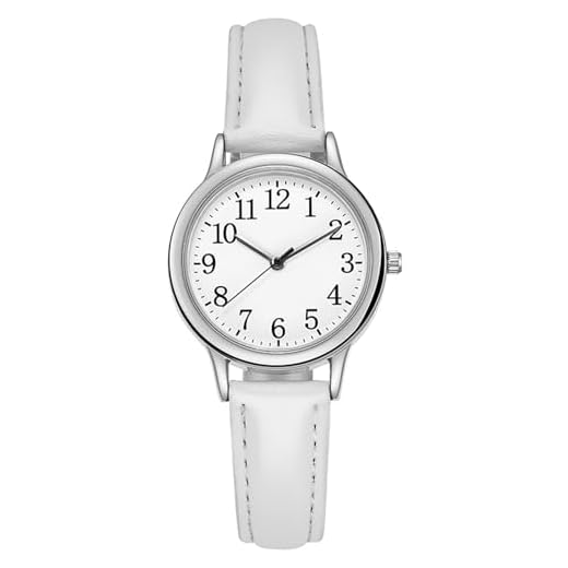 Shengxi Montre-Bracelet pour Femme Montre Femme Élégante avec Bracelet en Cuir Montre à Quartz Analogique à la Mode pour Femme Mixte Montre-Bracelet (Blanc)
