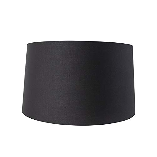 QAZQA rond schuin katoen - Paralume Moderno - luce - Ø 500 mm - Nero - Moderno -