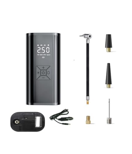 Wired Tire Inflator Portable Air Compressor 12V DC Adapter Electric Air Pump for Car Tires, Motorcycle Bike Pump, Auto Shut-Off, Digital Gauge, LED Light